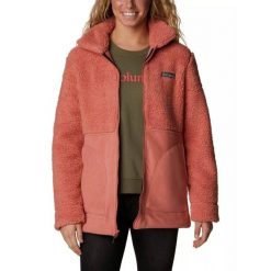 Polarowy sweter damski Columbia Winter Pass Sherpa Long Full Zip. Czerwone swetry nierozpinane damskie Columbia, xs, bez wzorów, z polaru, sportowe, bez kołnierzyka, bez ramiączek. W wyprzedaży za 424.00 zł.
