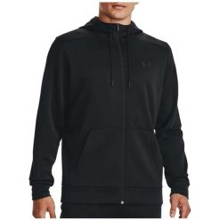 Bluza męska Under Armour Armour Fleece Full-Zip Hoodie. Czarne bluzy męskie Under Armour, m, bez wzorów, sportowe, bez ramiączek, bez kaptura. Za 239.99 zł.