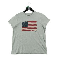 Second life - Koszulka damska z krótkim rękawem - Stan bardzo dobry. Szare bluzki damskie Ralph Lauren, bez wzorów, bez kołnierzyka, bez ramiączek. Za 114.17 zł.