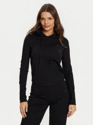 Guess Bluza V5RQ06 KCLH0 Czarny Regular Fit. Czarne bluzy damskie Guess, xl, z aplikacjami, z syntetyku, bez ramiączek, bez kaptura. Za 179.99 zł.