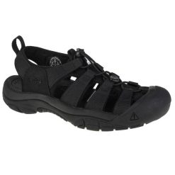 Sandały męskie, Keen Newport H2. Czarne buty zimowe męskie Keen, bez wzorów, z gumy, bez obcasa, bez zapięcia. W wyprzedaży za 437.90 zł.
