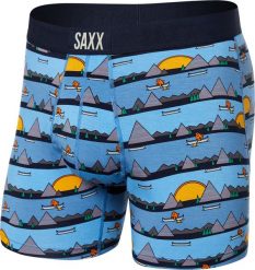 SAXX Bokserki męskie SAXX ULTRA Boxer Brief Leniwa rzeka - niebieskie S. Niebieskie bokserki męskie Saxx, bez wzorów. Za 110.49 zł.