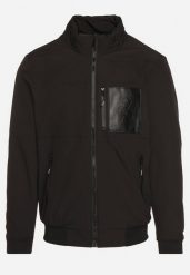 Czarna Kurtka Przejściowa ze Ściągaczami Zapinana na Suwak Neveale. Czarne kurtki męskie Born2be, l, bez wzorów, z materiału, eleganckie, bez kaptura. Za 139.99 zł.