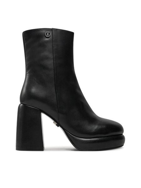 Bronx Botki Ginn-Y 34337-A Czarny. Czarne botki damskie Bronx, bez wzorów, ze skóry, bez obcasa, na słupku, bez zapięcia. Za 729.99 zł.