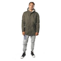 Męska parka Leone 1947 Apparel. Zielone parki męskie LEONE 1947 APPAREL, l, bez wzorów, z tkaniny, sportowe, bez kołnierzyka, bez kaptura. Za 328.38 zł.