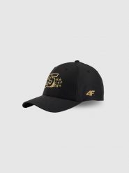 4F Czapka z daszkiem snapback uniseks - czarna S/M. Czarne czapki damskie 4F, bez wzorów, z bawełny, klasyczne. Za 119.99 zł.