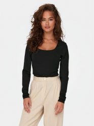 ONLY Bluzka Lea 15302647 Czarny Slim Fit. Czarne bluzki damskie ONLY, xs, bez wzorów, z syntetyku, bez kołnierzyka, bez ramiączek. Za 119.99 zł.