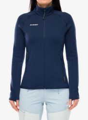 Bluza rozpinana damska Mammut Aconcagua ML Jkt. Niebieskie bluzy damskie Mammut, m, bez wzorów, z materiału, marine, bez ramiączek, bez kaptura. Za 890.99 zł.