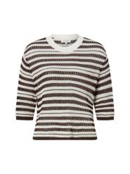 Opus sweter z krótkim rękawem - Punny Kobiety brązowy, 36. Brązowe swetry nierozpinane damskie Opus, bez wzorów, z dzianiny, eleganckie, bez kołnierzyka, bez ramiączek. Za 279.95 zł.