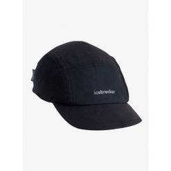Czapka z daszkiem Icebreaker Shell+ Windbreaker 5 Panel Cap - black. Czarne czapki damskie Icebreaker, bez wzorów, sportowe. Za 172.99 zł.