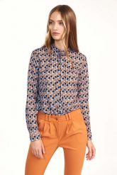 Wzorzysta Bluzka z Fontaziem - Wzór. Czarne bluzki damskie Nife, l, bez wzorów, z elastanu, bez kołnierzyka, bez ramiączek. Za 159.90 zł.