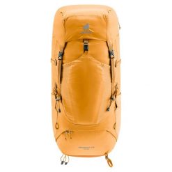 Plecak trekkingowy Deuter Aircontact Lite 50 + 10 - amber/maple. Brązowe plecaki męskie Deuter, bez wzorów, z materiału. Za 919.99 zł.