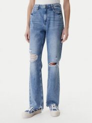 Guess Jeansy W6RA33 D3Y0U Niebieski Straight Fit. Niebieskie jeansy damskie Guess, z aplikacjami, z bawełny. Za 619.99 zł.