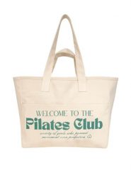 Torba Bawełniana - Welcome to the Pilates Club. Zielone torby na laptopa damskie BESHAPED, bez wzorów, z bawełny, z nadrukiem. Za 199.00 zł.
