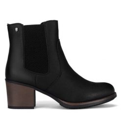 Botki Clara Barson. Czarne botki damskie Clara Barson, bez wzorów, bez obcasa, na słupku, bez zapięcia. Za 149.99 zł.