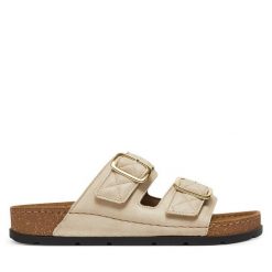 Klapki Scholl. Brązowe klapki damskie Scholl, bez wzorów, bez obcasa, bez zapięcia. Za 269.99 zł.