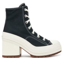 Botki Converse. Czarne botki damskie Converse, bez wzorów, bez obcasa, na słupku, bez zapięcia. Za 519.99 zł.