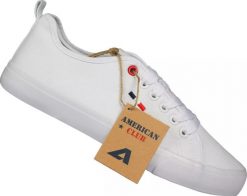 American Club Tenisówki młodzieżowe American Club DLH-83WH 36. Trampki męskie American CLUB, bez wzorów, młodzieżowe, bez zapięcia. Za 73.00 zł.