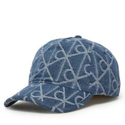 Czapka z daszkiem Calvin Klein. Niebieskie czapki damskie Calvin Klein, bez wzorów. Za 209.99 zł.