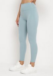 Jasnozielone Legginsy z Wysokim Stanem Parefia. Niebieskie legginsy damskie Born2be, bez wzorów, z jeansu. Za 29.99 zł.