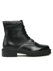 U.S. Polo Assn. Botki KARMA007 Czarny. Czarne botki damskie U.S. Polo Assn., bez wzorów, ze skóry, bez obcasa, na płaskiej podeszwie, bez zapięcia. Za 639.99 zł.