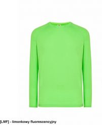 JHK - Sportowa koszulka męska długie raglanowane rękawy ozdobne przeszycia w dolnej części rękawa szyi i ramion limonkowy fluorescencyjny XL. Koszulki sportowe męskie JHK, m, bez wzorów, bez ramiączek. Za 22.10 zł.