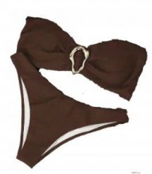 Strój kąpielowy dwuczęściowy wiązany damski modny bikini z klamrą L. Bikini Pan i Pani Gadżet, l, bez wzorów. Za 83.04 zł.