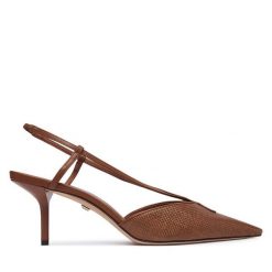 Szpilki Max Mara. Brązowe szpilki damskie Max Mara, bez wzorów, bez obcasa, na szpilce, bez zapięcia. Za 2,479.00 zł.