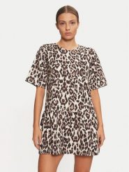 Gina Tricot Sukienka codzienna 24447 Brązowy Regular Fit. Brązowe sukienki damskie Gina Tricot, na co dzień, xs, bez wzorów, z syntetyku, bez kołnierzyka, bez ramiączek, proste. Za 99.99 zł.