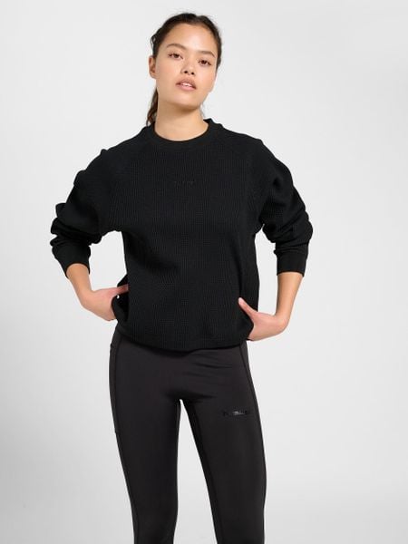 Bluza damska Hummel Soft Waffle. Czarne bluzy damskie Hummel, s, bez wzorów, z materiału, klasyczne, bez ramiączek, bez kaptura. Za 226.00 zł.
