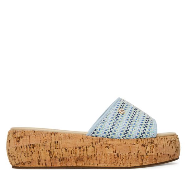 Klapki Roxy. Niebieskie klapki damskie Roxy, bez wzorów, bez obcasa, bez zapięcia. Za 111.99 zł.