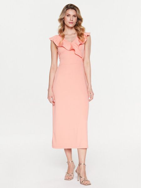 Silvian Heach Sukienka codzienna GPP23299VE Pomarańczowy Regular Fit. Brązowe sukienki damskie Silvian Heach, na co dzień, bez wzorów, z syntetyku, bez kołnierzyka, bez ramiączek, proste. Za 349.99 zł.