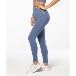 Legginsy bezszwowe sportowe dla kobiet Carpatree Vibe z wysokim stanem. Niebieskie legginsy damskie Carpatree, l, bez wzorów, z materiału, z podwyższonym stanem, długie, na fitness i siłownię. Za 239.00 zł.