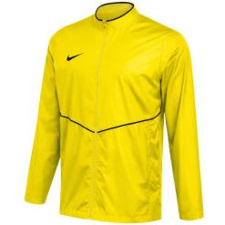 Męska kurtka przeciwdeszczowa Nike Park 26 Rain, żółta. Żółte kurtki męskie Nike, m, bez wzorów, z poliesteru, sportowe, bez kaptura. Za 141.99 zł.
