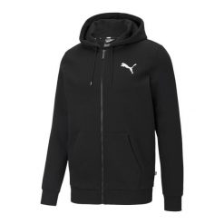 Bluza z kapturem zapinana na zamek błyskawiczny Puma Essentail Logo. Białe bluzy sportowe męskie Puma, xl, bez wzorów, z polaru, z kapturem, do piłki nożnej. Za 159.00 zł.