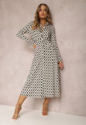 Beżowa Sukienka Thronthise. Brązowe sukienki damskie Renee, l, bez wzorów, z materiału, bez kołnierzyka, bez ramiączek, midi, koszulowe. Za 159.99 zł.