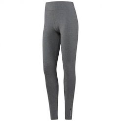 Spodnie sportowe damskie Reebok EL Leggings. Szare spodnie dresowe damskie Reebok, bez wzorów, sportowe, długie. Za 152.00 zł.