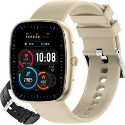 Smartwatch Gravity GT18-7 Beżowy + Czarny. Brązowe zegarki smartwatch Gravity, bez wzorów. Za 103.69 zł.