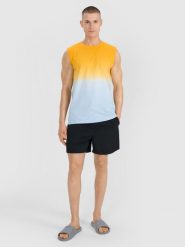 4F Spodenki casual męskie - czarne L. Czarne szorty męskie 4F, bez wzorów, z materiału, casualowe. Za 59.99 zł.