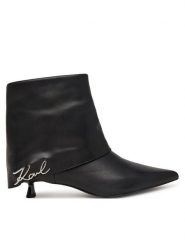 KARL LAGERFELD Botki KL30141 Czarny. Czarne botki damskie KARL LAGERFELD, bez wzorów, ze skóry, bez obcasa, na szpilce, bez zapięcia. Za 1,144.00 zł.