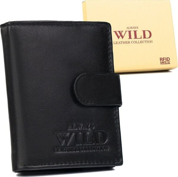 Always Wild Elegancki, skórzany portfel męski na zatrzask - Always Wild NoSize. Portfele męskie Always Wild, bez wzorów. Za 76.54 zł.
