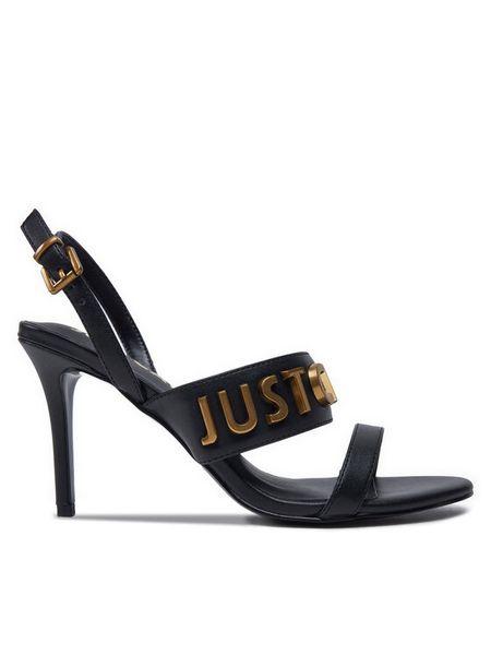 Just Cavalli Sandały 77RA3S69 Czarny. Czarne sandały damskie Just Cavalli, bez wzorów, ze skóry, bez obcasa, na szpilce, bez zapięcia. Za 1,079.00 zł.
