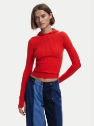 Desigual Sweter 25SWJF19 Czerwony Slim Fit. Czerwone swetry nierozpinane damskie Desigual, xl, bez wzorów, z syntetyku, bez kołnierzyka, bez ramiączek. Za 229.99 zł.