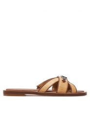 MICHAEL Michael Kors Klapki Tiffanie Flat Slide 40S4TFFS1D Brązowy. Brązowe klapki damskie MICHAEL Michael Kors, bez wzorów, z tworzywa sztucznego, bez obcasa, bez zapięcia. Za 819.99 zł.