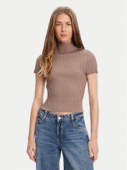 Guess Sweter W5YR04 Z0040 Brązowy Regular Fit. Brązowe swetry nierozpinane damskie Guess, m, z aplikacjami, z syntetyku, bez kołnierzyka, bez ramiączek. Za 209.99 zł.
