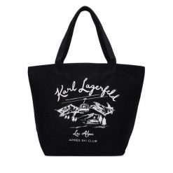 Torebka KARL LAGERFELD. Czarne shopperki damskie KARL LAGERFELD, bez wzorów, bez dodatków. Za 389.99 zł.