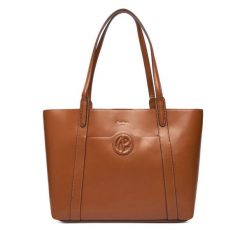 Torebka Pepe Jeans. Brązowe shopperki damskie Pepe Jeans, bez wzorów, z jeansu, bez dodatków. Za 459.99 zł.