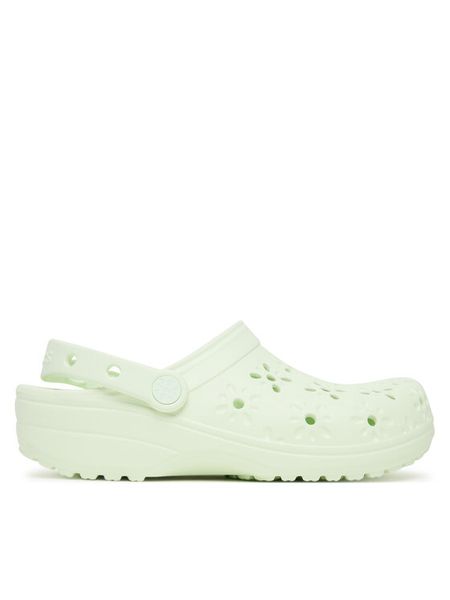 Crocs Klapki Classic Floral Cut-Out Clog 210927 Zielony. Zielone klapki damskie Crocs, bez wzorów, z tworzywa sztucznego, bez obcasa, bez zapięcia. Za 211.65 zł.