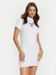 Guess Sukienka codzienna V4YK02 KCDH1 Biały Slim Fit. Białe sukienki damskie Guess, na co dzień, s, z aplikacjami, z bawełny, bez kołnierzyka, bez ramiączek, proste. Za 169.99 zł.