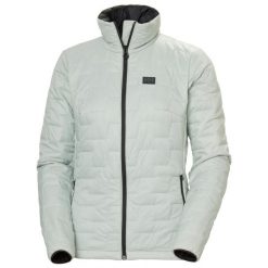 Damska kurtka puchowa Helly Hansen Lifaloft. Zielone kurtki sportowe damskie Helly Hansen, l, bez wzorów, z materiału, bez ramiączek, bez kaptura, narciarskie. Za 835.50 zł.